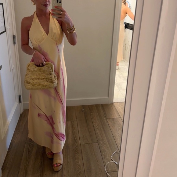 Yellow and Pink Halter Dress - Picture 1 of 4